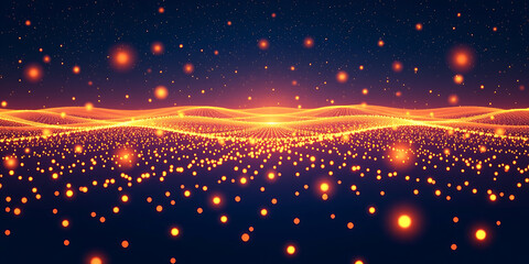 Wall Mural - Infinite Sky Glow - A sky illuminated by endless patterns of light. backdrop background digital art crisp oilpinting minimalist sharp details funny background copyspace
