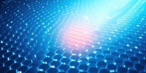 Wall Mural - abstract hexagonal pattern background with glowing blue and pink hues