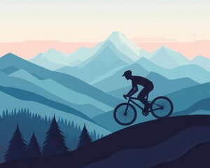 Cyclist reaching summit in mountain marathon, breathtaking views, highaltitude endurance