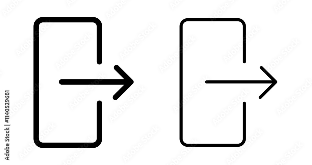 Logout Icons pack in outlined and flat versions Stock Vector | Adobe Stock