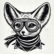 © Indri - A stylized fox wearing goggles and a scarf.