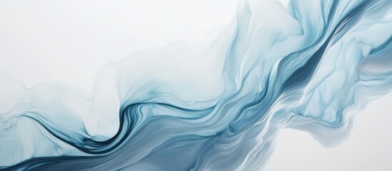 Canvas Print - A smooth, flowing abstract design in soft blue tones, evoking calm and serenity.