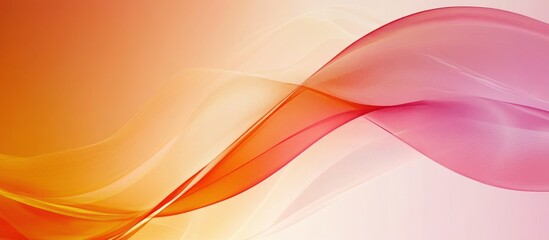 Wall Mural - abstract orange and pink waves: a serene digital artwork
