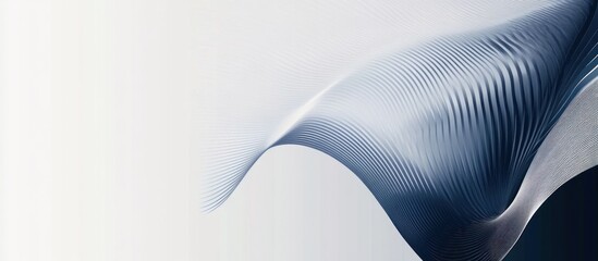 Wall Mural - Abstract flowing grey and blue wave design.