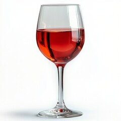 Wall Mural - Elegant red wine glass filled with rich vintage wine on a plain background