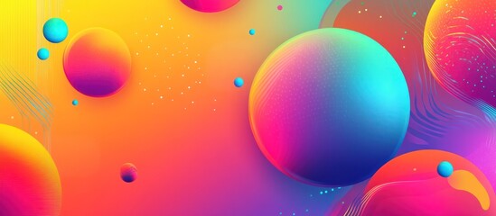 Wall Mural - abstract colorful spheres and vibrant gradient background.