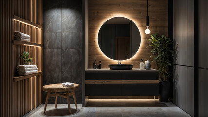 Wall Mural - a modern, minimalist bathroom with a sleek design-4