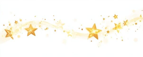 Wall Mural - golden stars flowing on abstract background with glitter