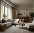 © Sheraz - modern living room with sofa AI generative