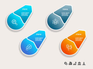 Wall Mural - simple infographics timeline business workflow report background with business icon 4 steps for pres