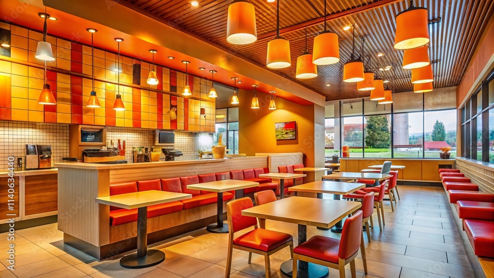 Popeyes Restaurant Background, Candid Photography, Fast Food, Casual