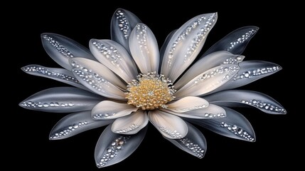 Aufkleber - Elegant White Flower with Delicate Petals and Intricate Details