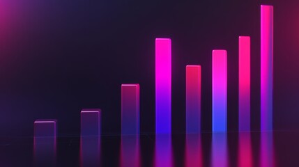 Aufkleber - Modern Abstract Bar Graph Visualization in Vibrant Neon Colors