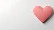 © Bi - 3D pink Heart on a clean white background banner style with copy space. Horizontal banner. Ideal for valentine's day or other holidays. Minimal clean design. Love concept.