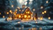 © That - A glowing advent calendar with festive holiday windows opening.
