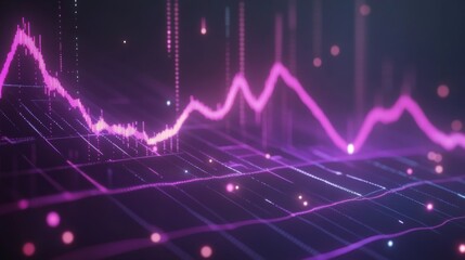 Aufkleber - Vibrant Digital Data Chart with Colorful Graph and Abstract Lines