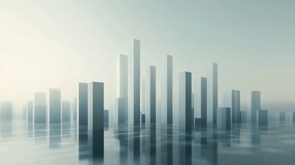 Aufkleber - Modern Abstract Cityscape Reflection in Soft Light Environment
