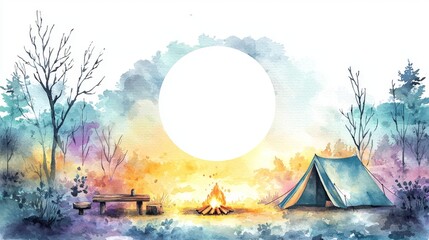 Wall Mural - camping in the night