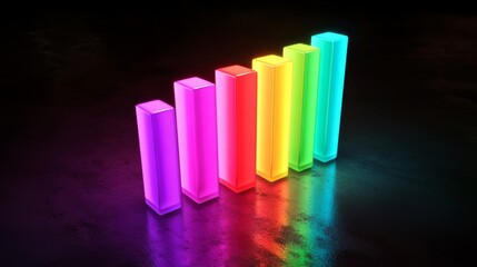 Poster - Colorful Neon Bars Representing Growth and Progress in Data Visualization