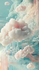 Leinwandbilder - Abstract visualization showcasing the intricate concepts of cloud computing and digital connectivity