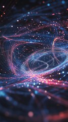 Poster - Abstract digital representation showcasing vibrant patterns and swirling lights in a cosmic setting filled with energy