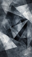 Leinwandbilder - Abstract composition of overlapping geometric shapes in shades of gray creating a dynamic visual experience