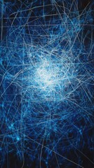Leinwandbilder - Abstract representation of dynamic data streams in vibrant blue tones