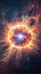 Aufkleber - Captivating explosion of cosmic colors and energy in a distant galaxy's supernova event