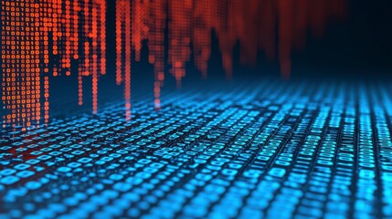 Abstract Binary Code Data Stream Visualization