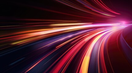 Wall Mural - Accelerate Background. Speed and Motion Effects in Abstract Line Art on Dark Surface