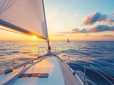 sailboat sailing on the sea during sunset