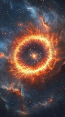 Poster - Captivating view of a supernova explosion showcasing vibrant colors and cosmic details