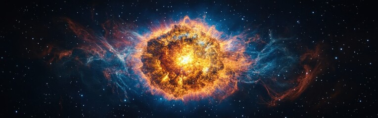 Wall Mural - stunning view of a supernova explosion illuminating distant galaxies in the vast universe