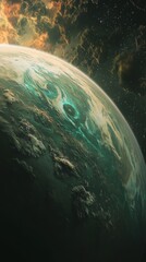Wall Mural - vibrant exoplanet showcasing breathtaking colors and dynamic features in the distant universe