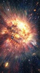 Poster - Exploding supernova illuminates the cosmos with brilliant colors and breathtaking energy