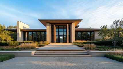 Canvas Print - building in the park