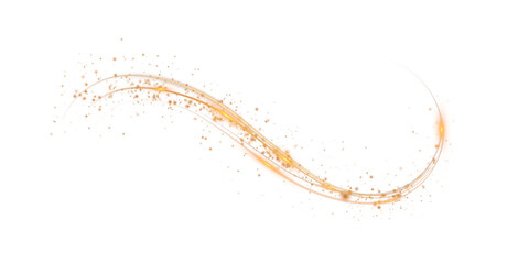 Wall Mural - gold curved light line, rope, spiral, tape. smooth festive gold line with light effects. light golde