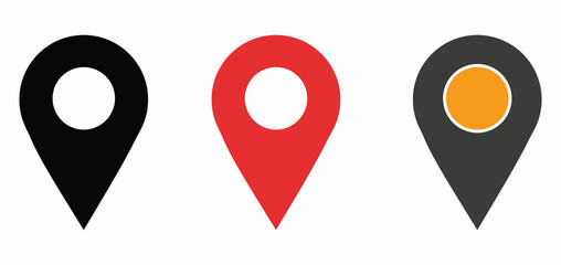 Wall Mural - location pin icon symbol sign isolated on transparent background, map flat vector icons