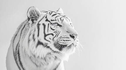 Sticker - a white tiger is standing in a white room