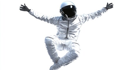 Poster - An astronaut in a white suit appears to be floating against a bright background.