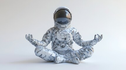 Leinwandbilder - An astronaut in a meditative pose, blending space themes with tranquility.