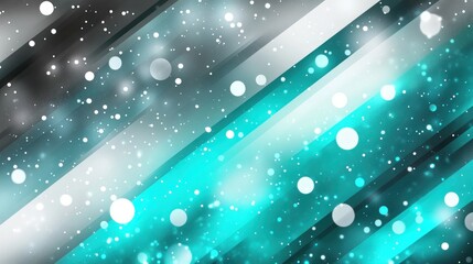 Leinwandbilder - Abstract design with teal and silver hues, featuring diagonal lines and floating bubbles.