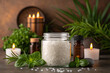 © n3wttfoto - Herb-infused spa relaxation home sanctuary aromatherapy content tranquil environment close-up view wellness concept