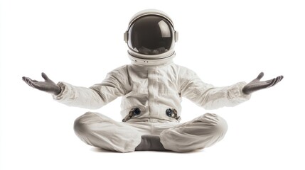 Aufkleber - An astronaut in a meditative pose, symbolizing tranquility and exploration.