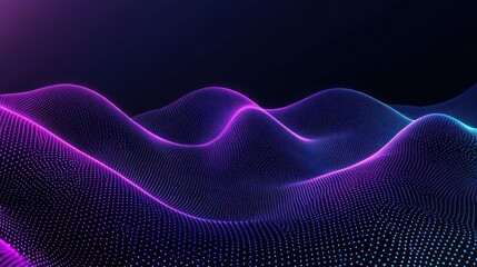 Fototapete - Abstract digital waves in vibrant colors representing data flow and technology.
