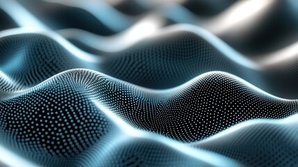 Poster - Abstract representation of waves with a digital aesthetic, showcasing depth and texture.