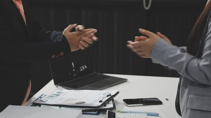 Wall Mural - Teamwork executives colleagues business people handshake after meeting