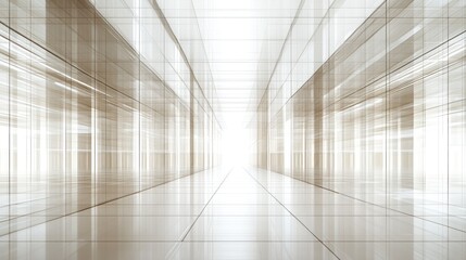 Poster - A sleek, modern corridor with a bright light at the end, emphasizing depth and perspective.