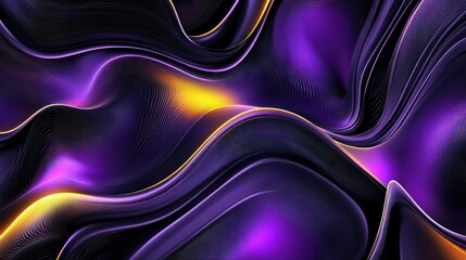 Aufkleber - A vibrant abstract design featuring flowing purple and gold waves.