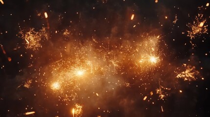 Wall Mural - happy new year background with glowing sparklers.